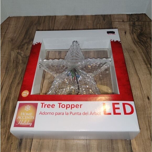 HOME ACCENTS LED Acrylic Christmas Tree Topper Holiday Star 8" Multicolor Lights - Picture 1 of 6